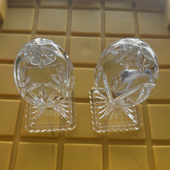 Vintage Lead Crystal Eggs Set of 2 Decor Paperweight - Picture 8 of 10